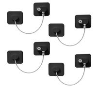 4 cerraduras cuadradas para ventanas, cerraduras de puerta de refrigerador con 4 llaves, restrictor de ventana adhesivo sin perforación, protege la seguridad del bebé, adecuado para puertas de