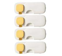 4 cerraduras de con hebilla de espiga mortaja para niños, 3,2 x 9,3 cm, ABS sin perforaciones, dedos antipellizcos, junta de absorción fuerte integrada, fuerte antitirones