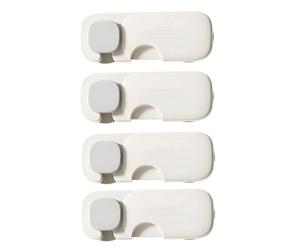 4 cerraduras de con hebilla de espiga mortaja para niños, 3,2 x 9,3 cm, ABS sin perforaciones, dedos antipellizcos, junta de absorción fuerte integrada, fuerte antitirones