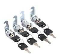 4 cerraduras de gabinete, cerraduras de metal para gabinete, cerradura de leva con llave igual, bloqueo de cajón con 2 placas de bloqueo diferentes (16 mm)