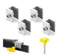 4 cerraduras de ventana deslizante, bloque de ventana deslizante con 4 llaves, cerradura de la bahía deslizante ajustable, bloqueo de puerta corrediza, para puertas y ventanas correderas (30 mm)