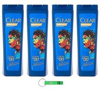4 champú Clear Shampoo Legend by CR7 Men para todos los tipos de cabello y cuero cabelludo, 225 ml, incluye llavero Beni Culinari