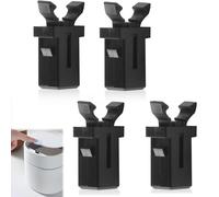 4 cierres de tapa de basura compatibles con cubos de basura Brabantia de 20 a 60 L, cierres negros de presión, bloqueo de tapa de repuesto duradero para cubos de basura de cocina y cajas de