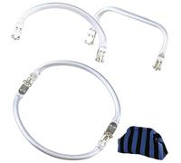 4 cierres para bolsas de ganchillo, marco rectangular de aluminio, marco de bolsillo, marco de embrague rectangular para bolsa de bricolaje, bolsa con marco en U (rectángulos 190 x 95 mm, círculos 160