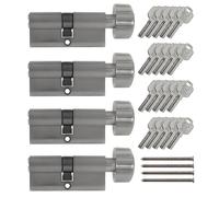4 cilindros con pomo KD 70 mm 35/35, cierre uniforme, incluye 20 llaves