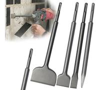 4 cinceles de extracción para martillo giratorio SDS Plus, punto/plano/pala/azulejo para el hogar