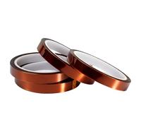 4 Cinta Adhesiva Silicona Poliimida Alta Temperatura 12 mm × 33 m, Scotch Alta Temperatura, Cinta Aislante Resistente al Calor para Enmascarar, Soldadura de Tarjeta de Circuito Impreso