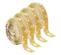 4 cintas adhesivas de diamantes de imitación, 4 filas, tiras de diamantes de imitación para decoración de ropa y fiestas