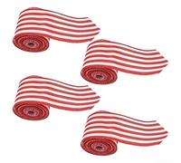 4 cintas de Navidad de poliéster con correas a rayas para envolver y manualidades navideñas, diseñadas para su uso en decoraciones de fiesta (B)