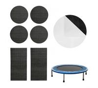 (4 círculos y 2 rectángulos) Kit de reparación de parches autoadhesivos para trampolín. Repara agujeros y rasgaduras en la lona de salto.