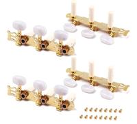 4 clavijas de afinación para guitarra clásica, con 16 tornillos de fijación para guitarra clásica, clavijas de afinación de guitarra 3L + 3R, clavijas de repuesto para guitarra clásica.