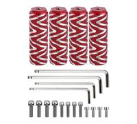 4 clavijas de pie de bicicleta de aleación de aluminio antideslizantes para todo tipo de bicicletas con herramientas (rojo (agujero pequeño))