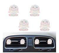 4 clips ambientadores de ventilación de coche de conejo de Pascua, clip de aire acondicionado de coche, accesorios de decoración de ventilación automática, regalos de decoración de interiores