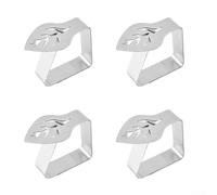 4 clips de acero inoxidable para mantel en forma de hoja diseñados para proporcionar un agarre firme y evitar resbalones en mesas para uso doméstico y evento (A)