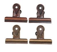 4 Clips de Bulldog, Clips de Metal Vintage para Carpetas, Clips para Bolsas de Alimentos, Clips Magnéticos Resistentes para el Hogar, la Oficina Y la Escuela
