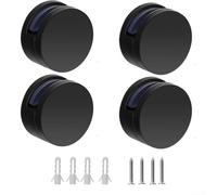 4 clips de espejo resistentes, soportes de cristal de aleación de zinc en negro para paneles de 3 mm a 5 mm, accesorio de pared de baño