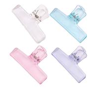 4 clips de papel acrílico transparente para bolsa de alimentos, archivo de fotos, tablero de dibujo, cocina, oficina, clip portátil para documentos