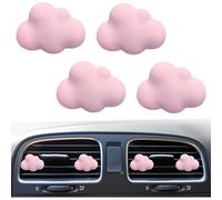4 clips de ventilación de aire en forma de nube, bonitos ambientadores y decoración, divertidos clips de ventilación para difusor de coche para mujer (rosa)