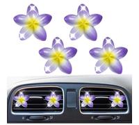 4 clips de ventilación de coche para decoración de aire, accesorio interior de flores, regalo para SUV, camión, autobús (morado)