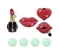 4 clips de ventilación de labios besos, difusores de diamantes de imitación, encantadores accesorios de decoración de coche para mujer