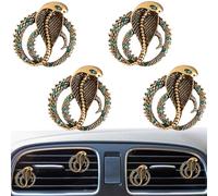 4 clips de ventilación para ambientador de automóvil, clips de ventilación de aleación de diamantes de imitación, accesorios de coche, decoración interior de automóvil, insignias adaptadas para
