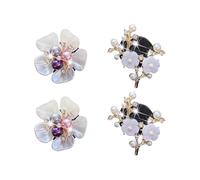 4 clips difusores de flores para ventilación de coche, bonitos clips ambientadores de coche con diamantes de imitación para decoración interior de coche, decoración de coche con diamantes de imitación