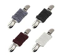 4 clips para cárdigan y bufandas, hebillas antiexposición para camisas y suéter, adecuados para camisas, cárdigans y bufandas (negro + gris + blanco + burdeos) (11,5 x 3,1 cm), Metal