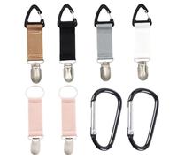 4 Clips para Sombrero y 2 para Bolso, Equipados con 2 Mosquetones, Portátiles, Multiusos, Accesorios para Bolsos