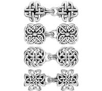 4 Clips Vintage de Cárdigan Clips Retro de Capa Broche de Cárdigan Antiguo Broche de Suéter Celta Cierre de Camisa de Remolino para Chal Vestido Bufanda Mujer Chica (Plata Vintage, Estilo Elegante)