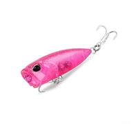 4 cm 3,2 g Topwater Popper con sistema de sonajero interno, construcción realista de ojo 3D, ganchos triples para asegurar ganchos en agua en movimiento (C)