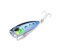 4 cm 3,2 g Topwater Popper con sistema de sonajero interno, construcción realista de ojo 3D, ganchos triples para asegurar ganchos en agua en movimiento (E/)