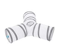 4 - Color Foldable 3 - Way Cat Play Tunnel Toy, Pet Tunnel for Indoor Outdoor Use, Interactive Training Tunnel with Ball for Cats Rabbits Small Pets, Polyester Foldable (Blanca)