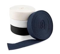 4 Colores Cinta de Sarga de Algodón para Costura de 25 mm de Ancho, 5.5 Metros por Color（22 m en total）,para Manualidades, Bricolaje, Tejido, Correas para Bolsos y Otros Accesorios.