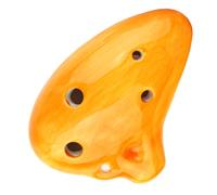 4 Colores Ocarina 6 Agujeros Pequeño Ocarina Alto C Tono Principiante Ocarina Enseñanza Colgante De Cerámica (Color : Dark yellow)
