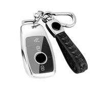 【4 Colores】 Z.MYUKI GLA 200 250 AMG SUV Funda llavero con llavero para Mercedes Benz GLA H247 2019-2022 2023 accesorio original, plateado