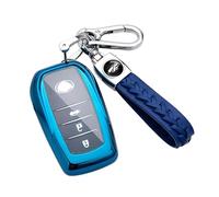 【4 Colores】 Z.MYUKI Yaris Cross GR Hybrid Funda para Llave con Llavero para Toyota Yaris 4 XP210 2020-2022 2023 Accesorios Originales (Azul)