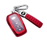 【4 Colores】 Z.MYUKI Yaris Cross GR Sport Funda para Llave con Llavero para Toyota Yaris 4 Hybrid 2020-2022 2023 Accesorios Originales (Rojo)