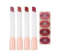 4 Colors Matte Lipstick Velvety Matte Moisturising Lipstick Set, Waterproof Long-Lasting Color-Retention Generic Lipstick, Moisturising with Nourishing Core, Simple Colour Lipsticks (A)