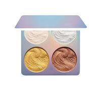 4 Colors Powder Highlighter Palette, Makeup Palette, Baked Highlighter Palette, Long-Lasting Everyday Makeup. Brightens Skin Tone. (A)