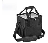 4 Compartment Drink Bag Carrier, Water Bottle Holder, 10.6x9.4x11.8 In Adjustable Strap Handle, Insulated Multi-Cup Tote with Padded Dividers with Strap and Mesh Pockets, for Travel Camping Outings