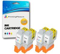 4 Compatibles BCI-24 BCI-21 Cartuchos de Tinta para Canon iP1000 iP1500 iP2000 MP110 MP130 MP200 MP360 i250 i320 i350 S200X BJC-2000 BJC-2010 BJC-2100 BJC-4650 - Negro/Color, Alta Capacidad