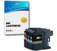 4 Compatibles LC-127XL LC-125XL Cartuchos de tinta para Brother DCP-J152W DCP-J4110DW MFC-J470DW MFC-J650DW MFC-J870DW MFC-J4410DW J4510DW J6520DW J6920DW - Negro/Cian/Magenta/Amarillo, Alta Capacidad