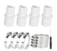 4 conectores de manguera de piscina de 32 a 38 mm con 8 abrazaderas de manguera, conector de manguera de piscina, adaptador de manguera de piscina, juego de adaptadores para manguera de piscina para