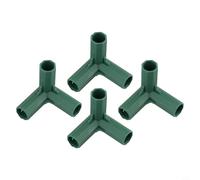 4 conectores de plástico para toldos de jardín y marcos de plantas trepadoras diseñados para adaptarse a tubos de 16 mm en T en ángulo recto y variantes cruzadas (ángulo recto de 3 vías)