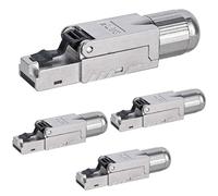 4 conectores de red Cat 7 Cat6a RJ45, sin herramientas, LSA para cable LAN rígido, cable de instalación Ethernet, conector Cat 7, 10 Gbps, 600 MHz, apantallado