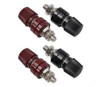 4 conectores de terminal aislados de poste de unión de audio tipo tornillo macho, perno de latón M8 de 8 mm de potencia y conexión a tierra con cobre marcado rojo y negro para cajas de batería y