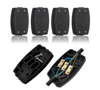 4 conectores eléctricos, caja de conexiones eléctrica de 3 terminales, conector de cable de cableado de superficie de 13A 250V, para iluminación exterior, hogar (negro)