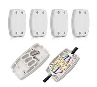 4 conectores eléctricos, caja de conexiones eléctrica de 3 terminales, conector de cable de cableado de superficie de 13 A, 250 V, para iluminación exterior, hogar (blanco)