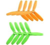 4 conjuntos / 8 piezas CW Kit de hélice para motor FPV Drone Cuadricóptero Prop T5045C 5045 3 cuchillas / Tri-Hoja 5" Naranja Verde