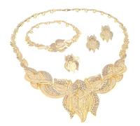 4 Conjuntos de Joyería Boda Brillante para Mujeres, Set de Collar y Círculo para Enamoramiento Prom, Vestir y Fiesta